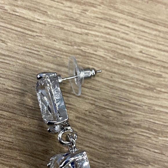 COPY - Ice clear transparent square drop earrings - Picture 7 of 9